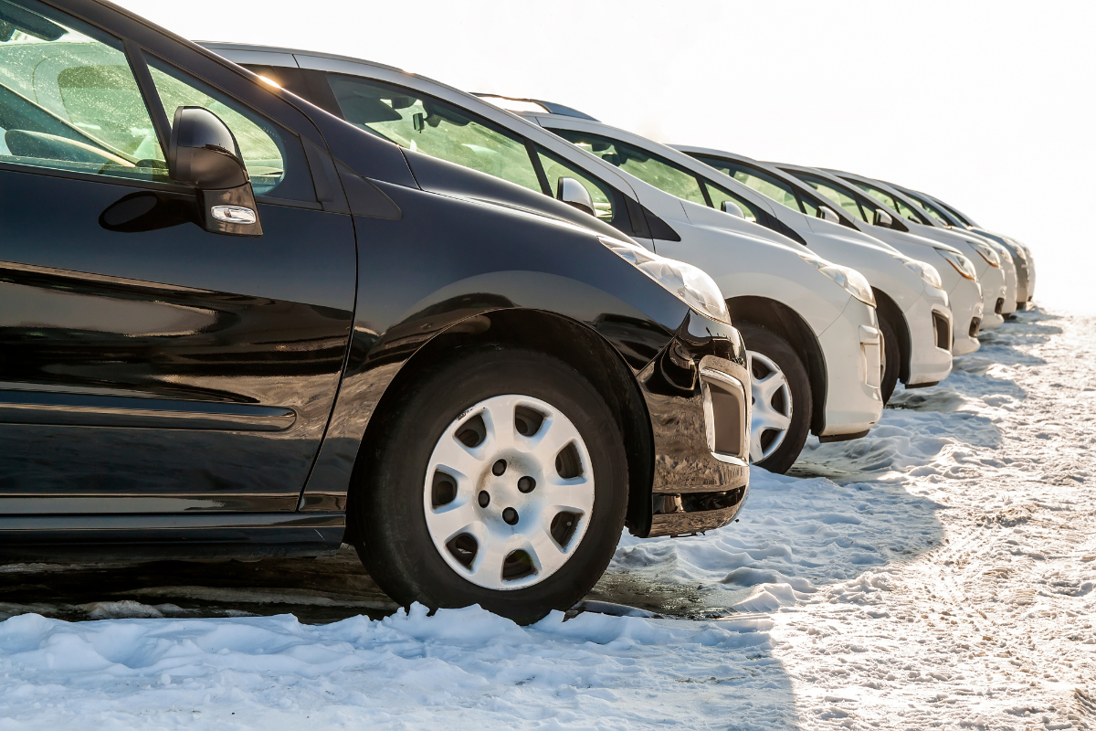 Commercial fleet vehicles prepared for winter